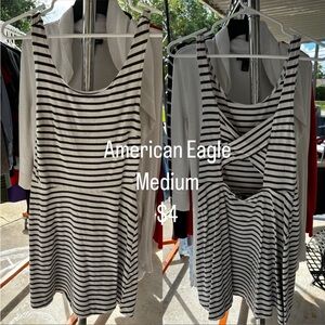 American Eagle Striped Cross Back Dress